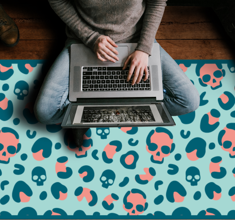 Hodeskallemønsterspill vinyl teppe dyreavtrykk - Tenstickers