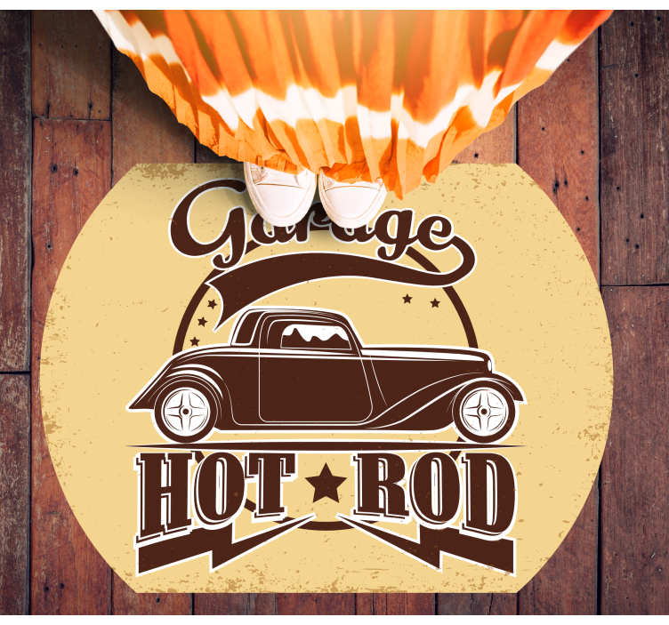 Hot rod bil tuning stue vinyl teppe - Tenstickers