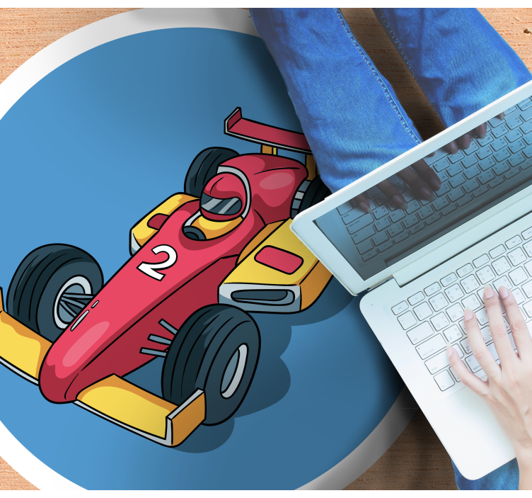 Høyhastighets racerbil vinyl teppe vintage - Tenstickers