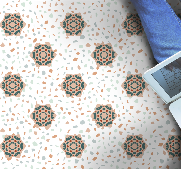 Hvit mosaikk tekstur vinyl teppe - Tenstickers