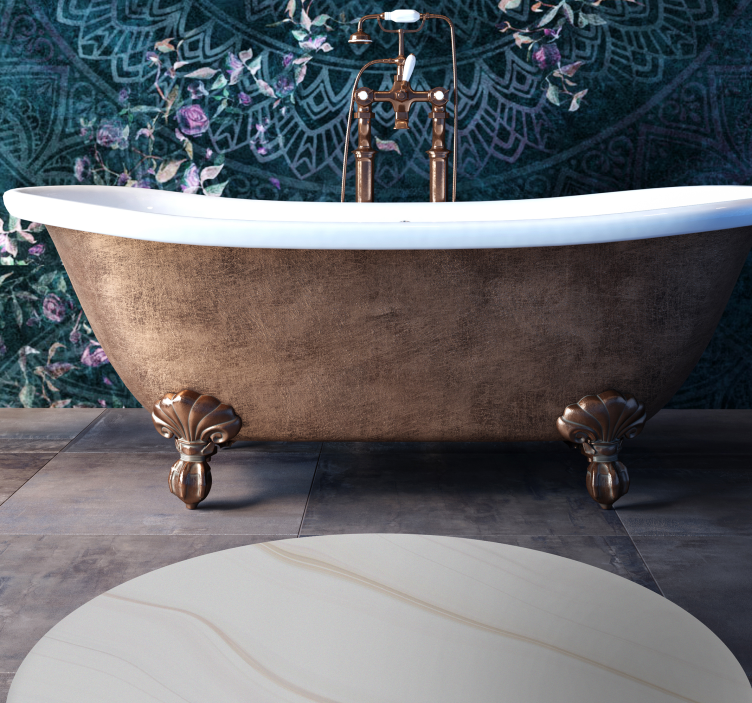 Hvitt marmor minimalt med vinylteppe - Tenstickers