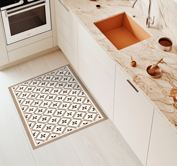 Hydraulisk brun vinyl teppe kjøkken - Tenstickers