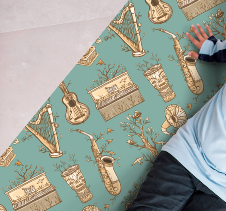 Idé om musikkinstrumenter Vinyl teppe flere barn - Tenstickers