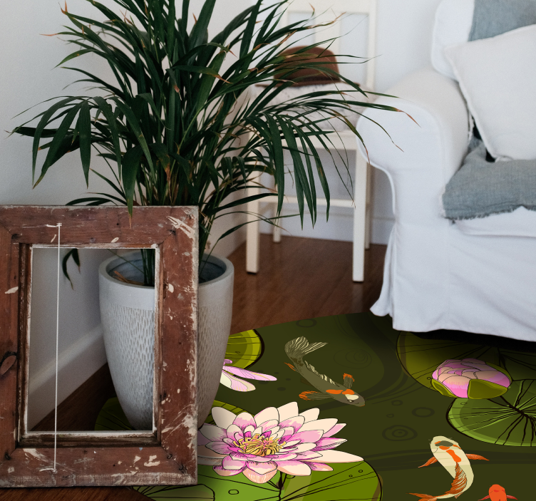 Illustrasjon av damfauna vinyl teppe blomster og planter - Tenstickers