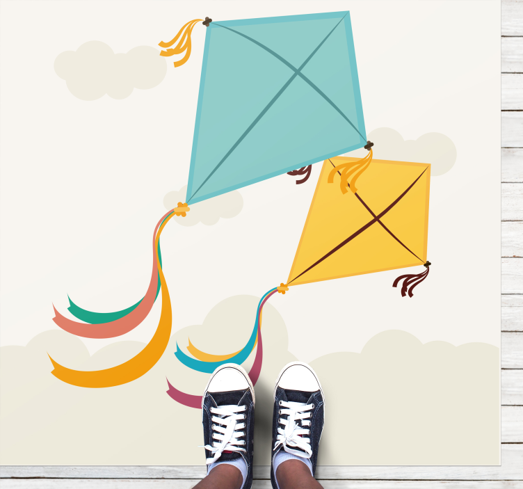 Illustrasjon av flyvende drager vinyl teppe spedbarn - Tenstickers