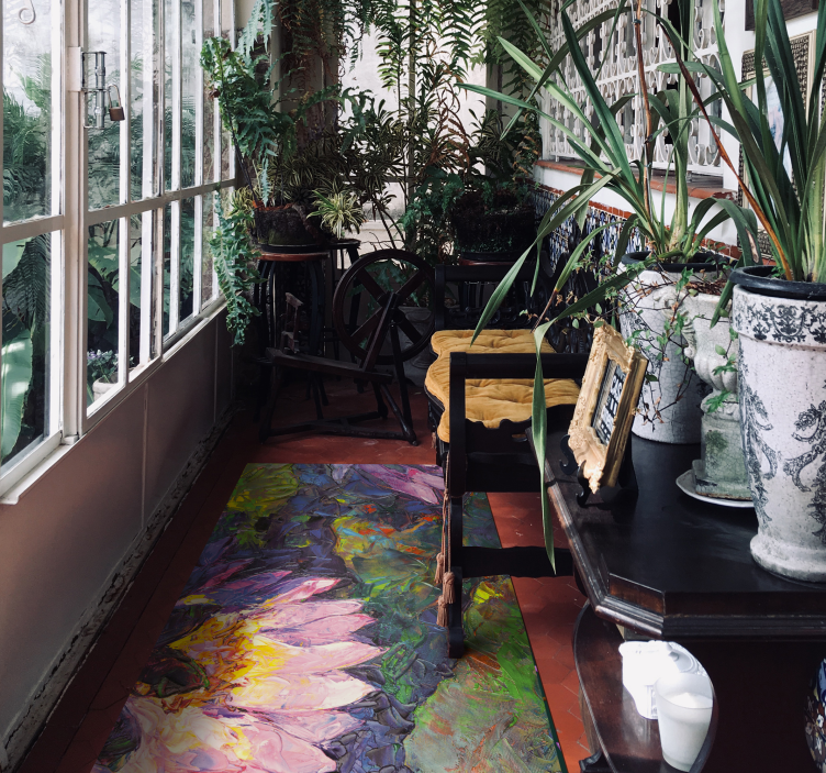 Impresjonistiske blomster vinyl teppe blomster og planter - Tenstickers