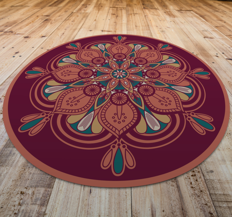 Indisk stil mandala blomster vinyl teppe - Tenstickers