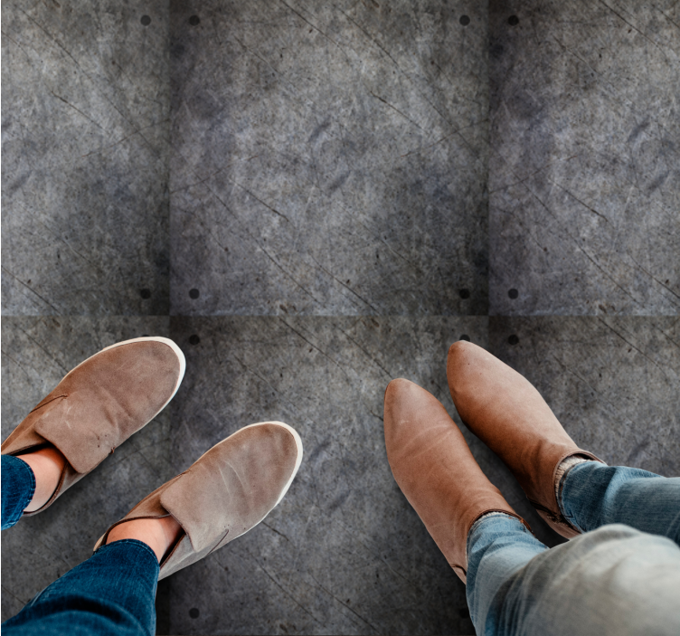 Industriell dekor med metalleffekt vinyl teppe stue - Tenstickers