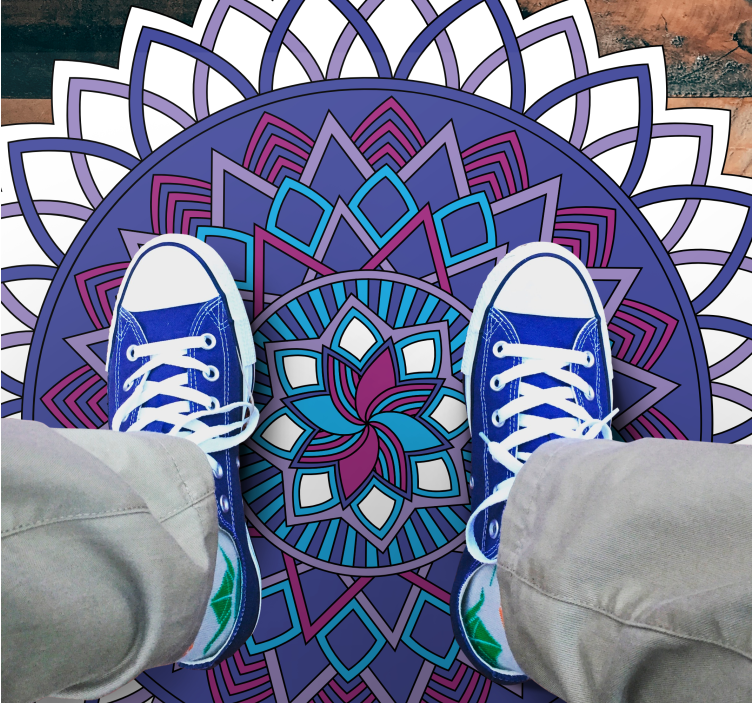 Intrikat blomsteroppsats vinyl teppe mandala - Tenstickers