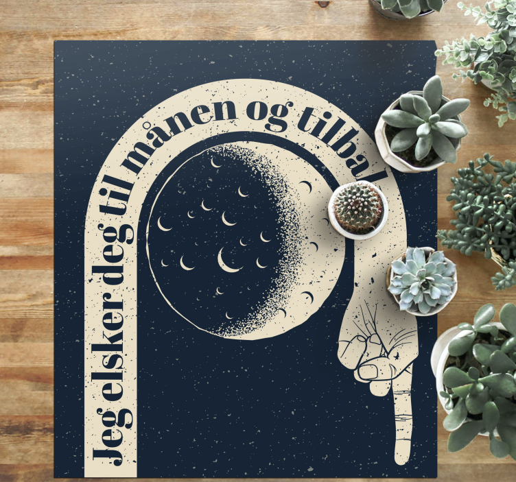 Jeg elsker deg til månen sitat tilpasset vinyl teppe - Tenstickers