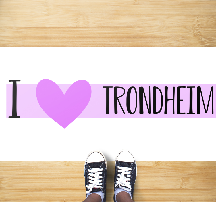 Jeg elsker trondheim city heart nordisk vinyl teppe - Tenstickers