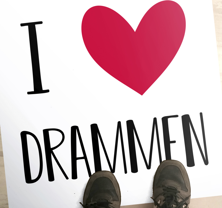 Jeg elsker drammen nordisk vinyl teppe - Tenstickers