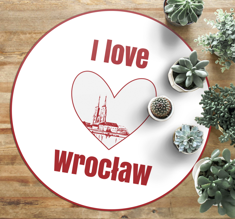 Jeg elsker wrocław tilpasset vinylmatte - Tenstickers