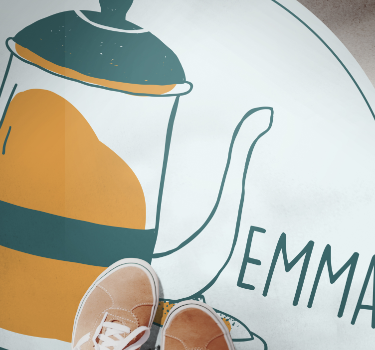 Kaffe tekst og kopp moderne teppe - Tenstickers