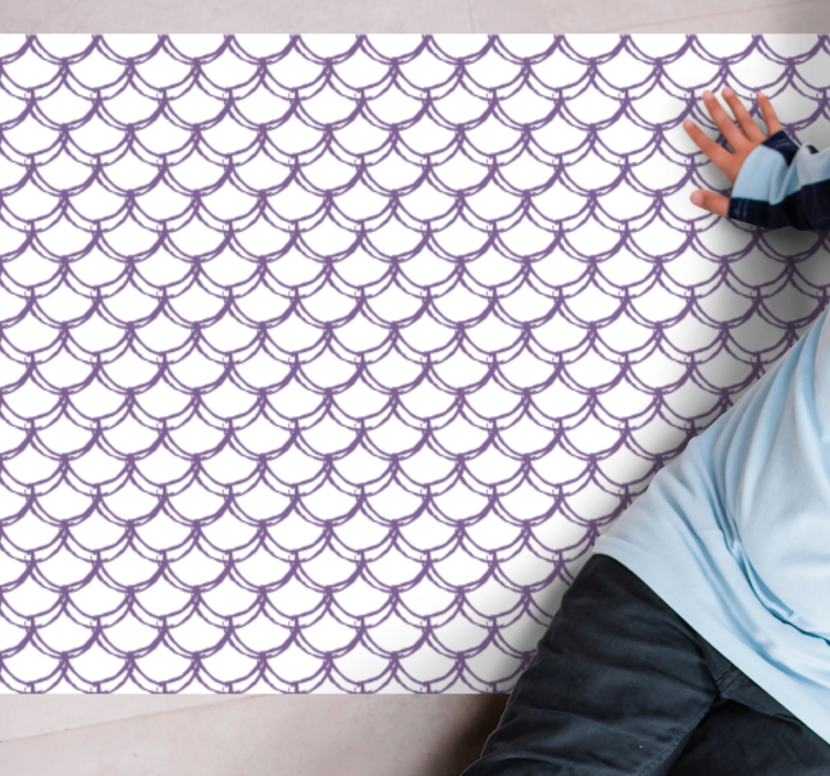 Bad vinyl teppe med bølget lilla mønster - Tenstickers