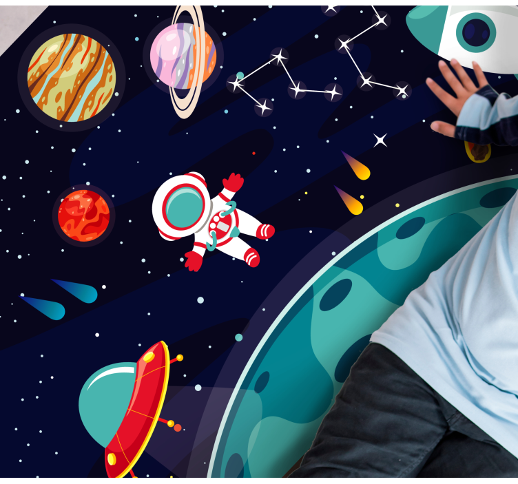Tegneserieastronaut i rommet vinylteppe - Tenstickers