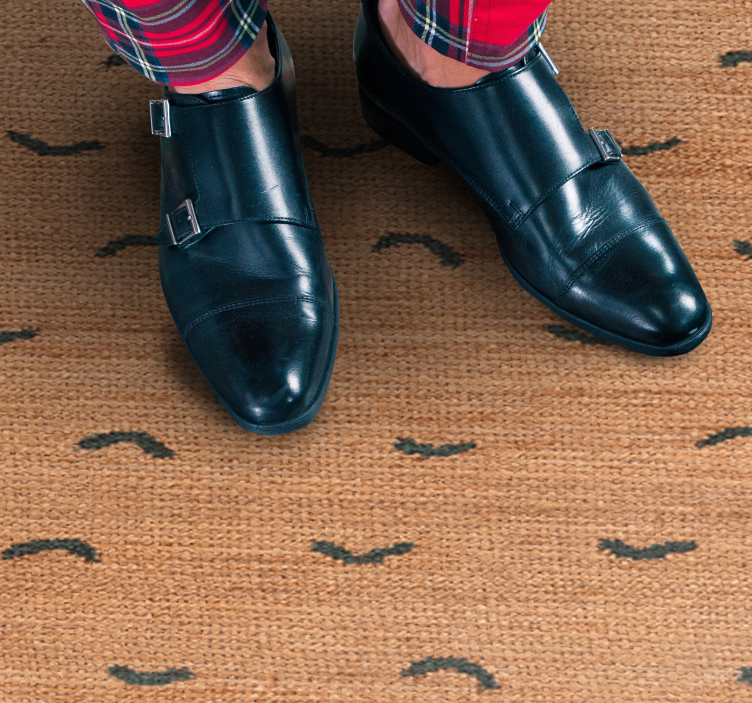 Jute beige imitasjon vinyl teppe dyreavtrykk - Tenstickers