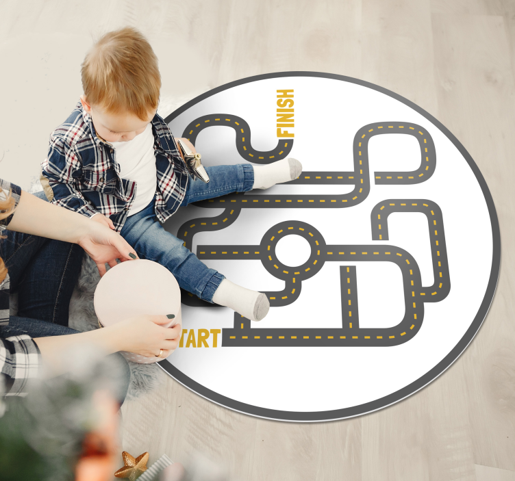 Kjørebaneeventyr vinyl teppe spill - Tenstickers