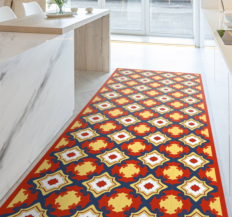 Knallrød fliser vinylteppe - Tenstickers