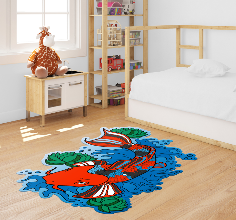 Koi fish design animalsk vinylteppe - Tenstickers