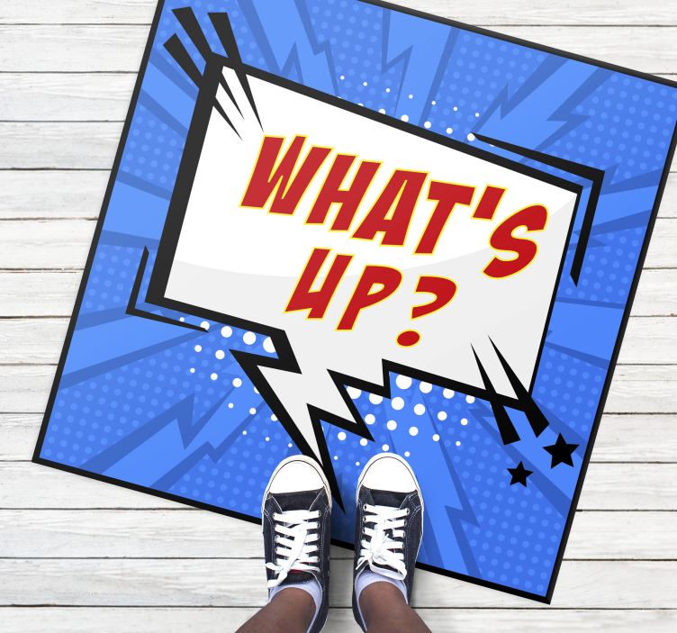 Komisk boblehilsen vinyl teppe sagn og tekster - Tenstickers