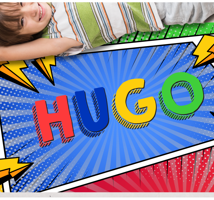 Komisk stil med navn personlig vinyl teppe - Tenstickers