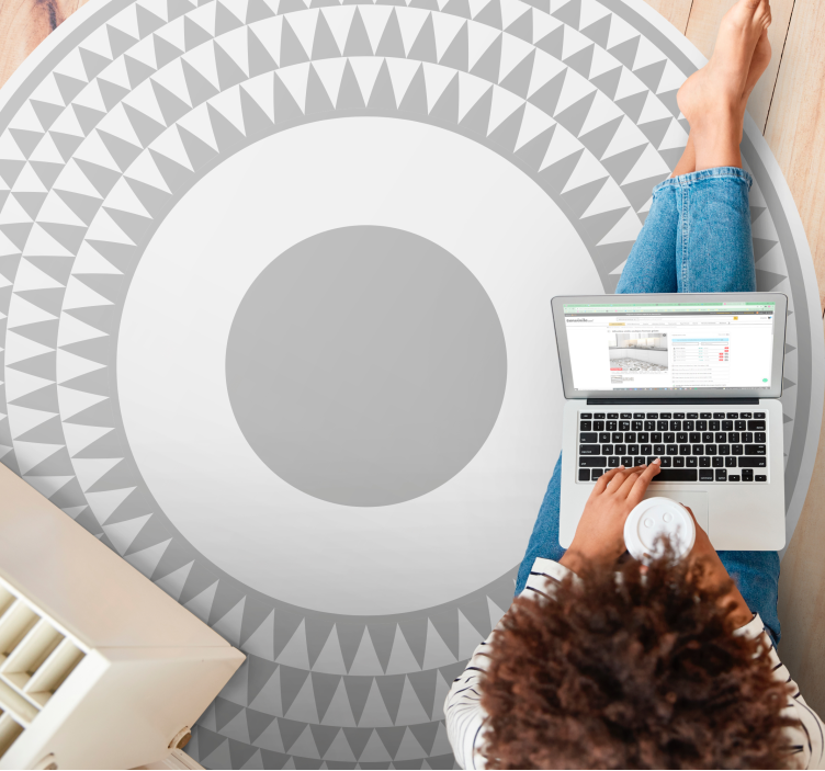 Konsentriske sirkler mønster vinyl teppe geometrisk - Tenstickers