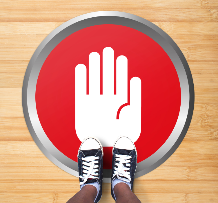 Kontor advarsel tilpasset vinyl teppe - Tenstickers