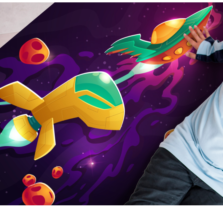 Kosmisk reisekonsept Vinyl teppe flere barn - Tenstickers