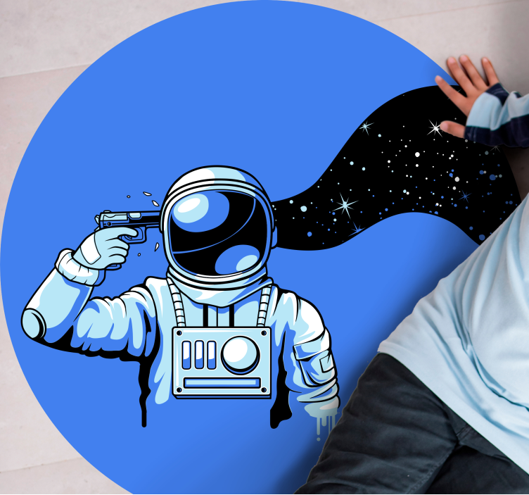 Kosmisk scene fra astronaut vinyl teppe ungdom - Tenstickers