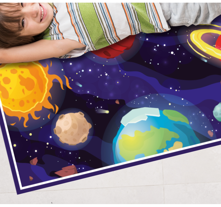 Kosmisk utforskningsscene vinyl teppe stjerner - Tenstickers