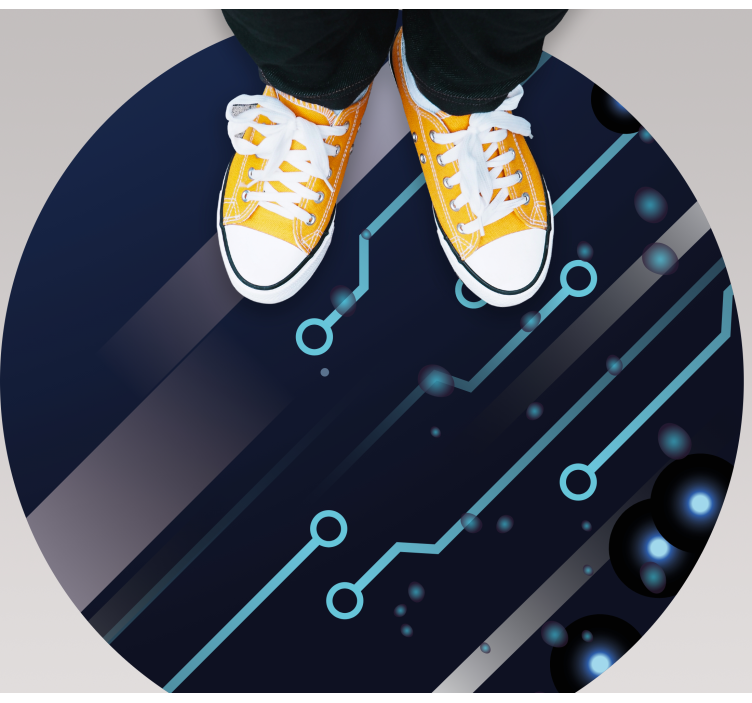 Kretskortmønster vinyl teppe ungdom - Tenstickers