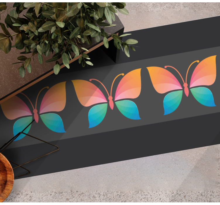 Kromatisk fargerik sommerfugl vinyl teppe dyr - Tenstickers