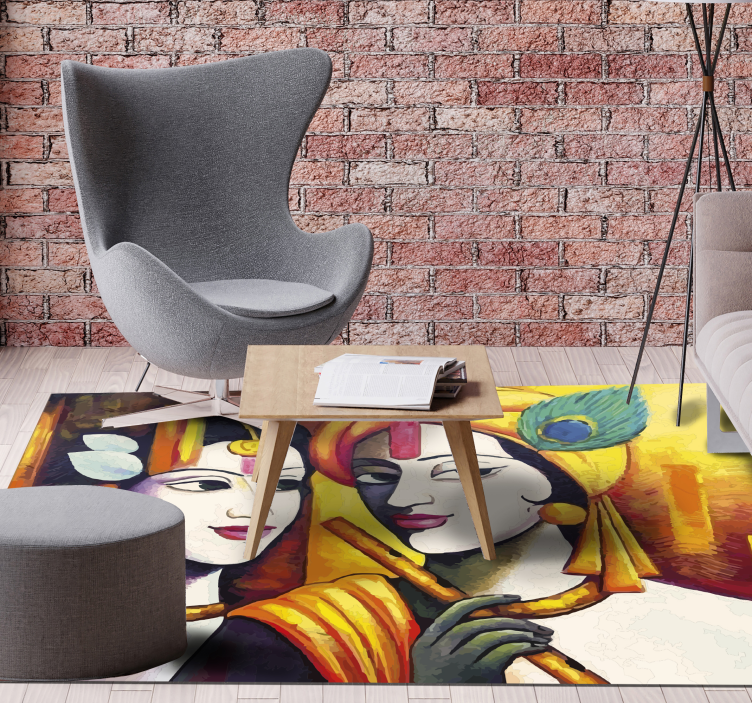 Kulturell essens vinyl teppe stue - Tenstickers