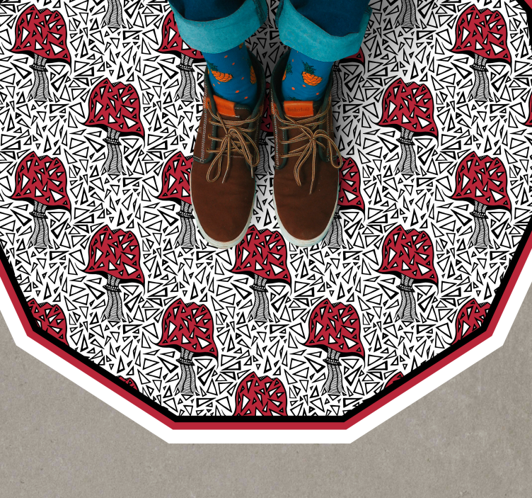 Kunstnerisk soppmotiv vinyl teppe natur - Tenstickers