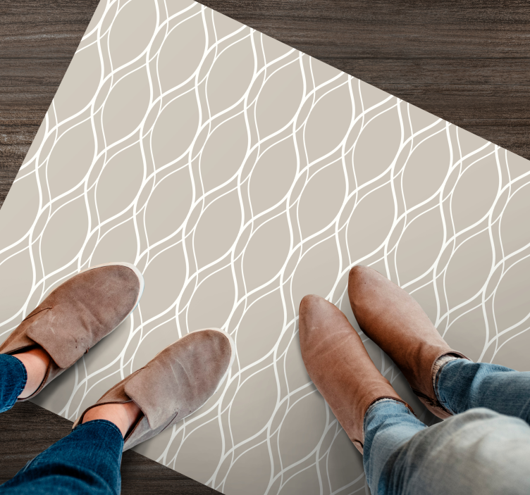 Kurvet linje motiv vinyl teppe tekstur - Tenstickers