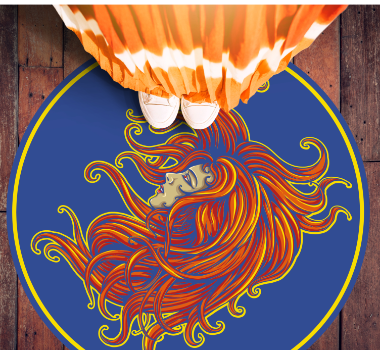 Langt hår jente vinyl teppe vintage - Tenstickers