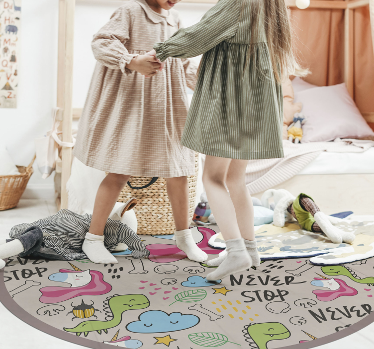 Leken enhjørning design vinyl teppe spedbarn - Tenstickers