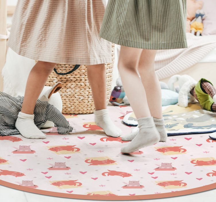 Lekende kattemotiv vinyl teppe baby - Tenstickers