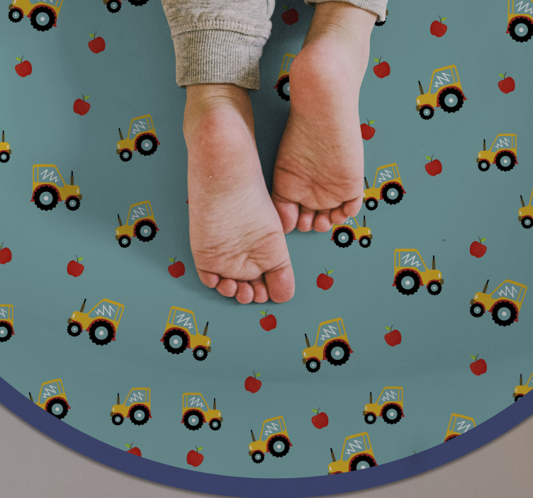 Lekent traktormotiv vinyl teppe spedbarn - Tenstickers