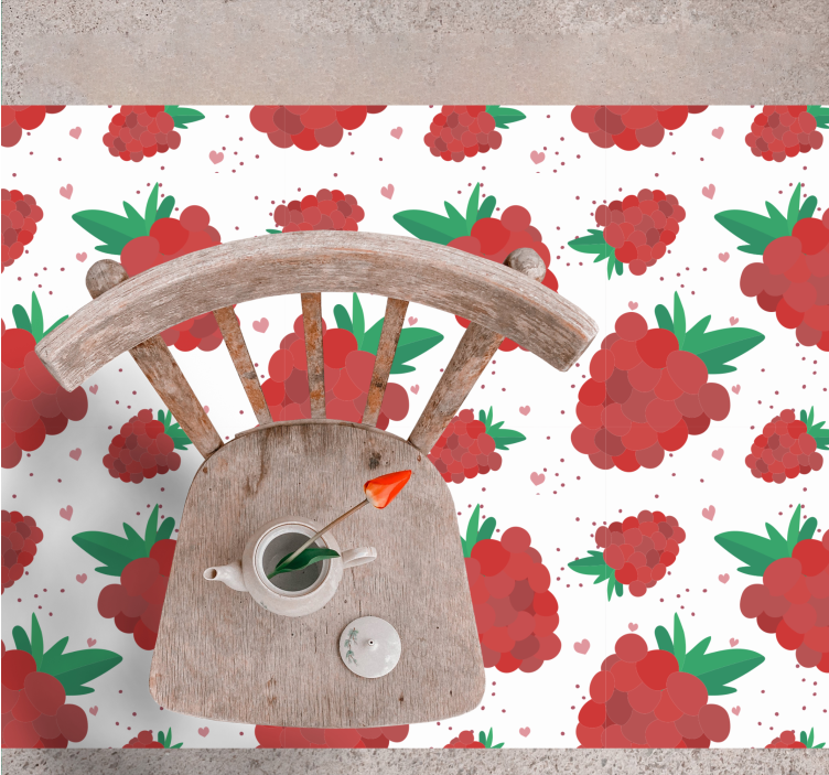 Levende bærmønster vinyl teppe blomster og planter - Tenstickers