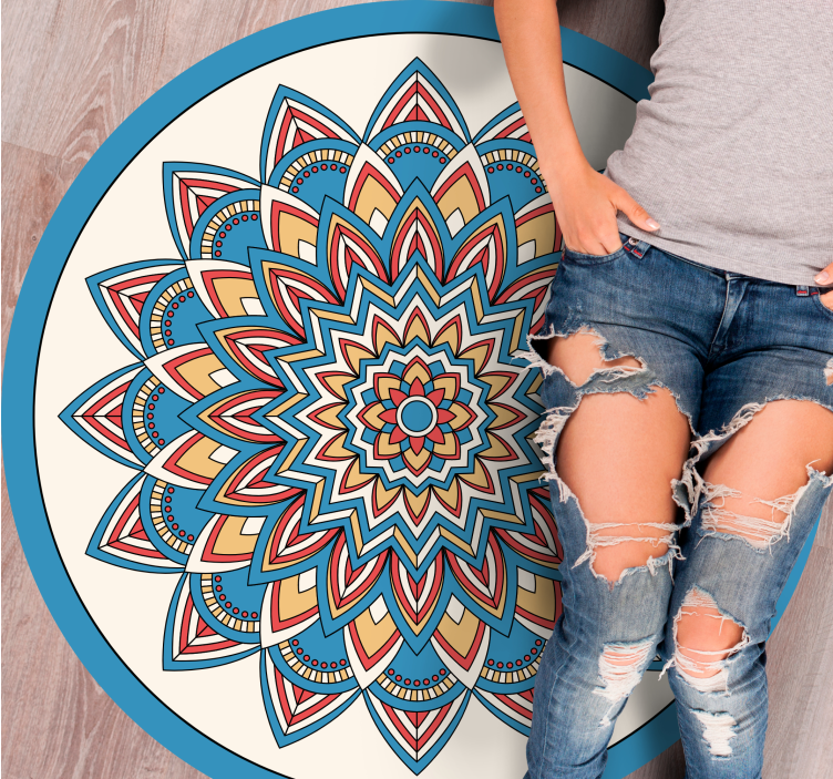 Levende botanisk arrangement vinyl teppe mandala - Tenstickers