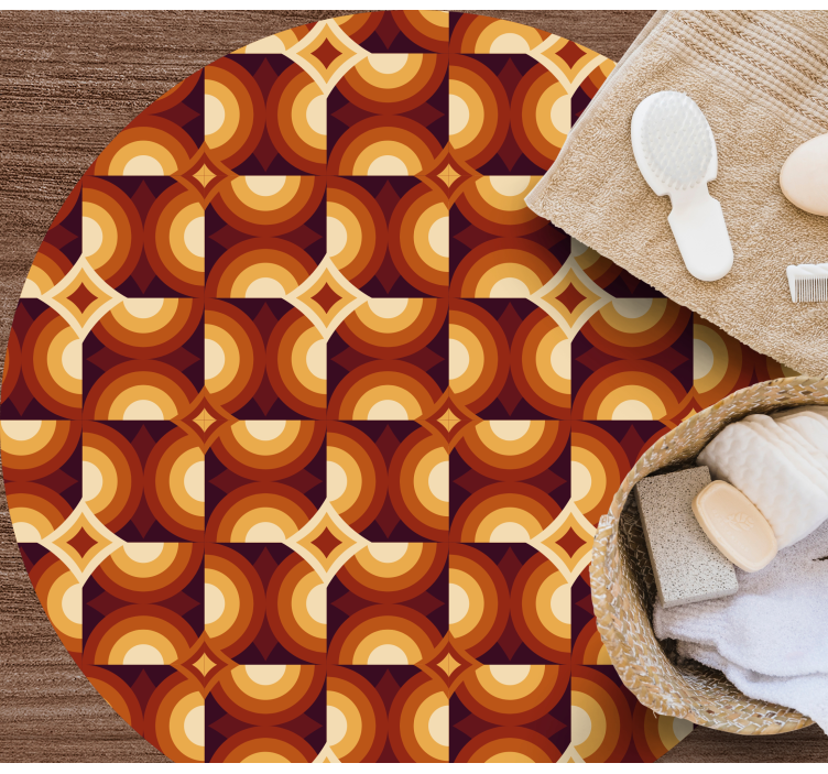 Levende sirkelmønster vinyl teppe geometrisk - Tenstickers