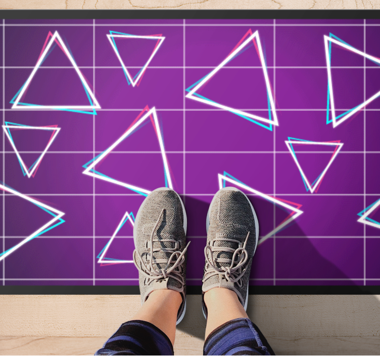 Levende trekantmønster vinyl teppe geometrisk - Tenstickers