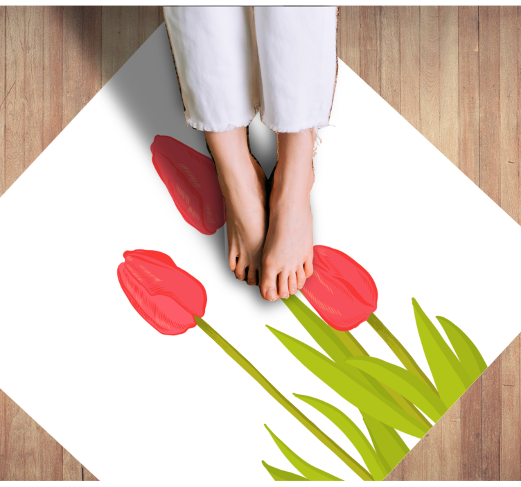 Levende tulipanblomst vinyl teppe blomster og planter - Tenstickers