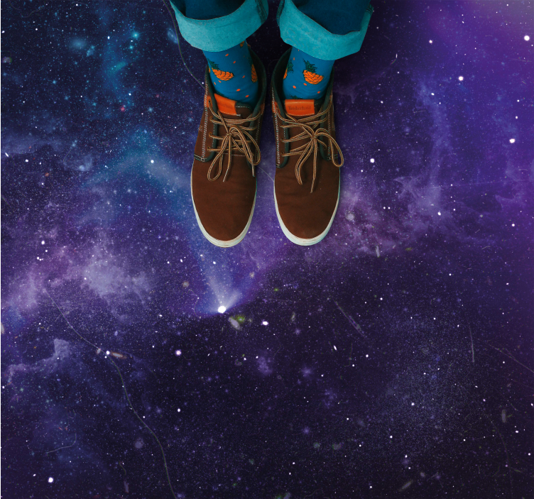 Lilla stjernedusj vinyl teppe natur - Tenstickers