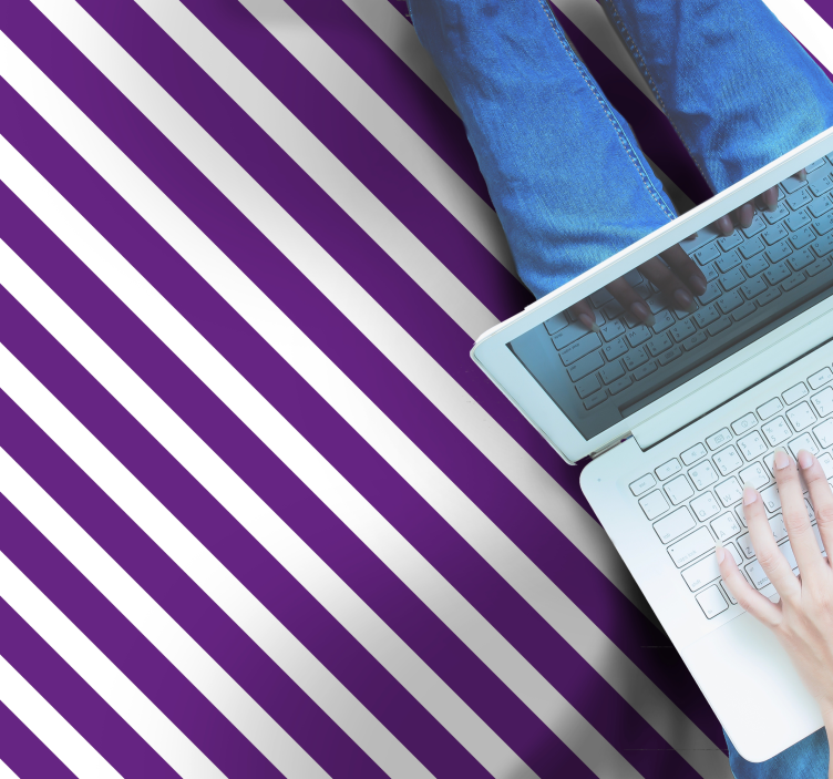 Lilla stripete mønster Vinyl teppe striper - Tenstickers