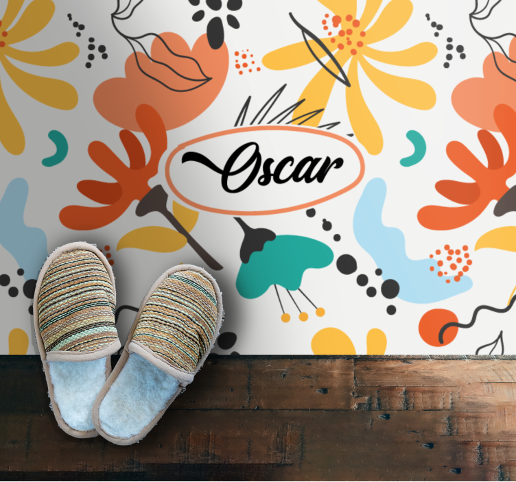 Tilpassede abstrakte blomster vinyl teppe soverom - Tenstickers