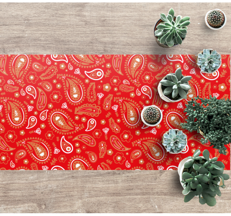 Livlig paisley-trykk vinyl teppe mosaikk - Tenstickers