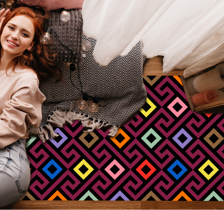Livlig stil vinyl teppe geometrisk - Tenstickers